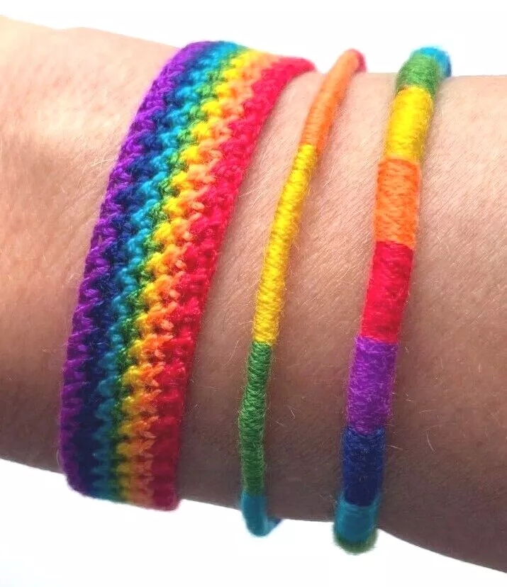 Amazon.com: Nanafast 2Pcs Couple Woven 15mm Rainbow LGBT Pride Bracelet for  Gay Lesbian Bisexual LGBTQ Braided Rope Friendship Bracelet Adjustable  Style 33: Clothing, Shoes & Jewelry