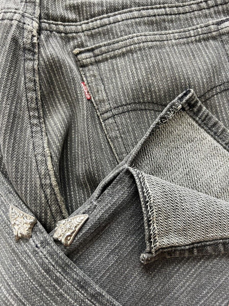 Vintage 90s 701 Levis Student Faded Gray Pinstripe Made In Vintage 90s 701 Levis Student Faded Gray Pinstripe Made In