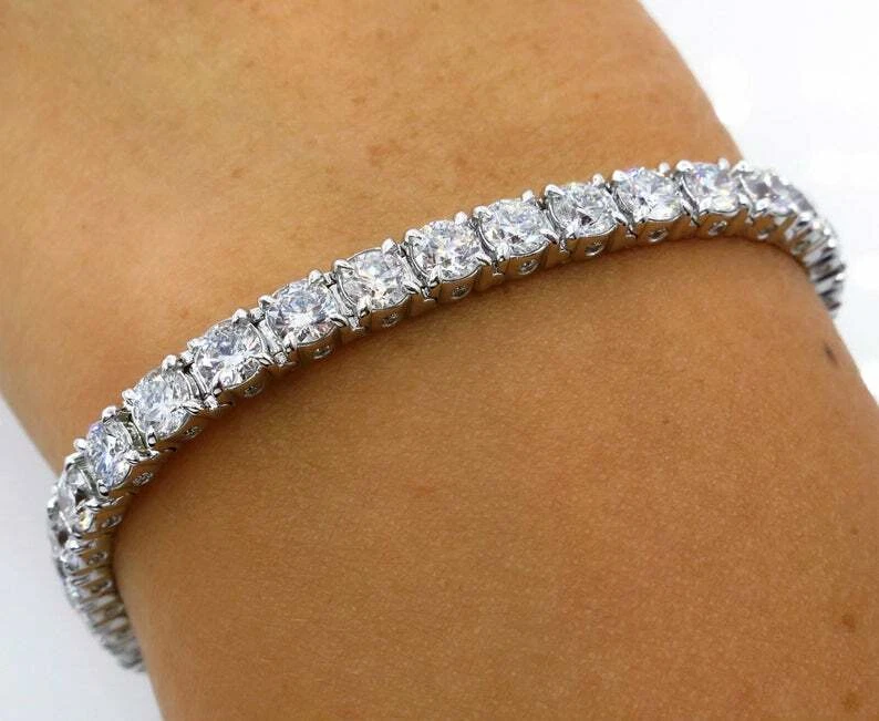 9ct white gold best sale cubic zirconia tennis bracelet