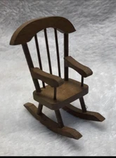 Vntg Dollhouse Concord Miniatures  93023 Rocking Chair 1:12 Solid Wood New Box