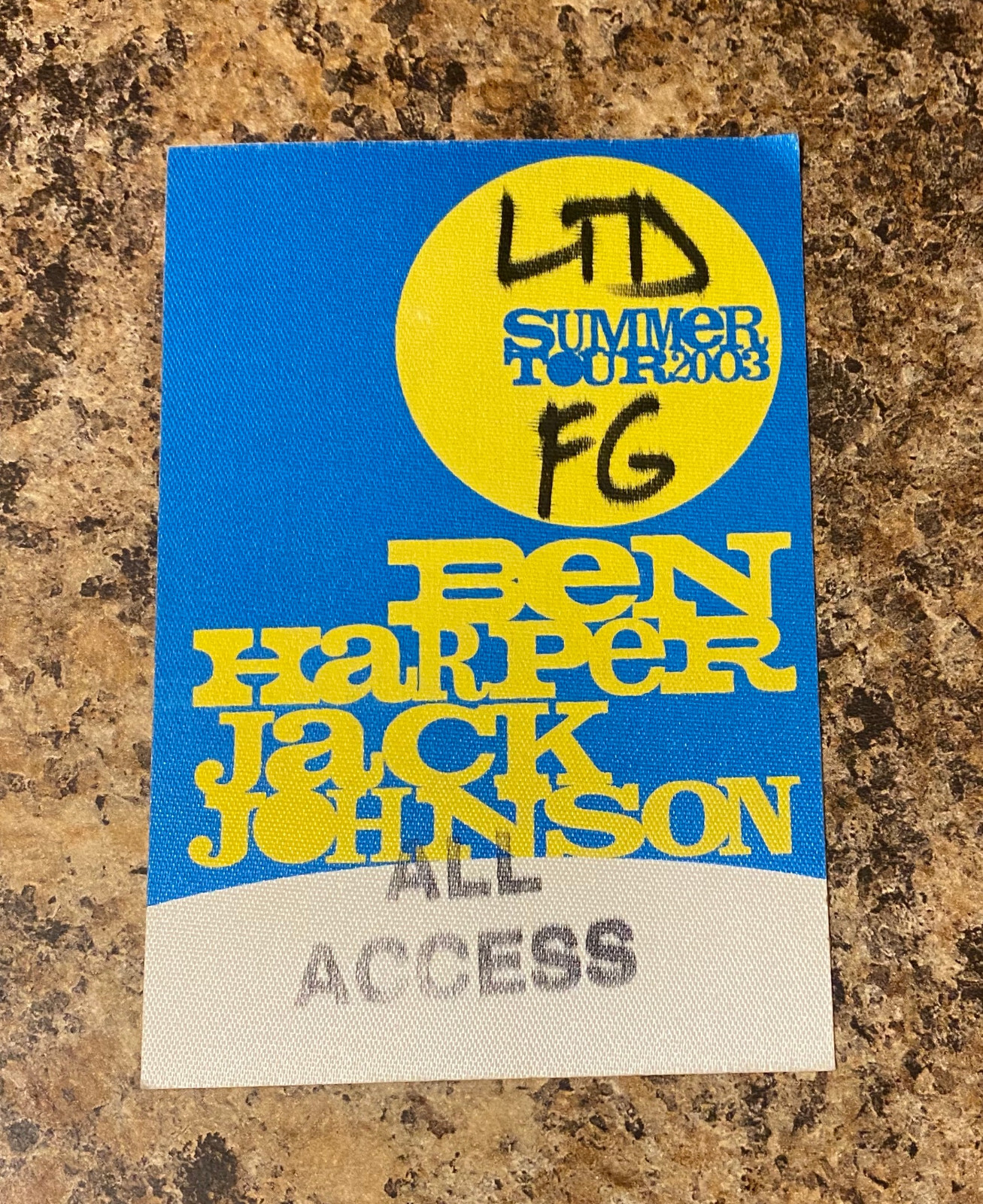 BEN HARPER & JACK JOHNSON 2003 Summer Tour Backstage Sticker Pass RED ...