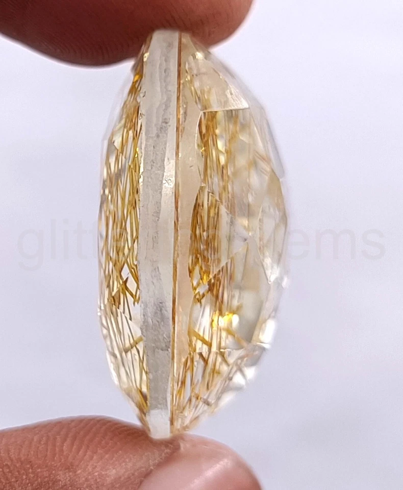 Lab-Created Rutilated Quartz Yellow 67.95 Ct Pear Cut IGL Loose Gemstone 5JSA - Image 4 of 4