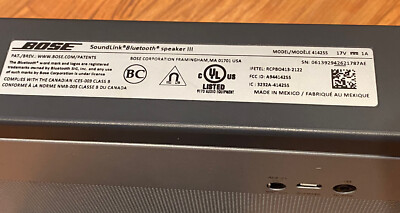 Bose Soundlink III Bluetooth Speaker - Silver -W Original Adapter