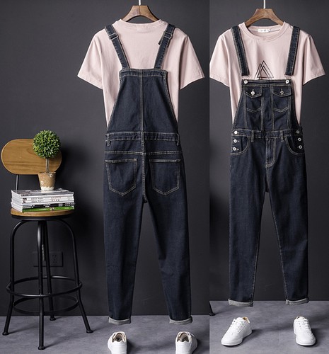 Mens Wash Denim Designer Dungaree 