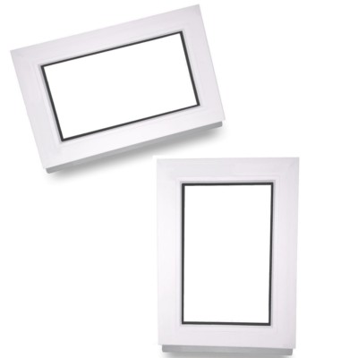 JeCo Kunststofffenster Festverglasung Festelement Fenster 2/3 fach weiß 60 mm