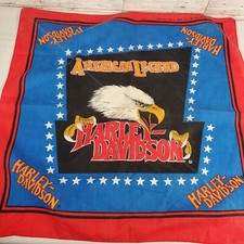Vintage Harley Davidson Bandana Scarf Biker Eagle Made In USA Handkerchief 15187
