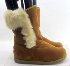 NEW brown  Winter warm soft  Flat Ankle Boot  WOMEN Size  10