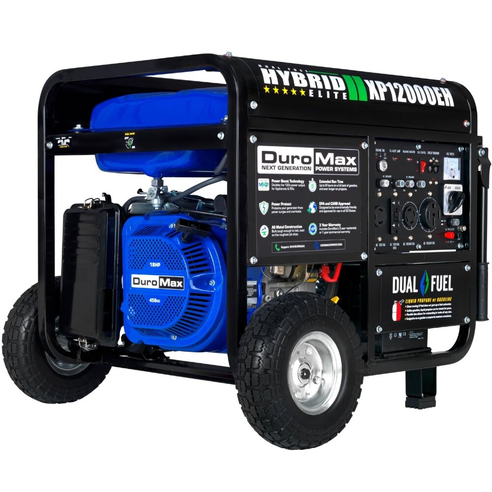 DuroMax XP12000EH 9500 Watt Electric Start Dual Fuel Portable Generator (CARB) This Nation