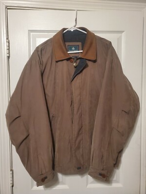 Rainforest Mens Jacket Brown Size Large Microfiber Soft Coat Adult