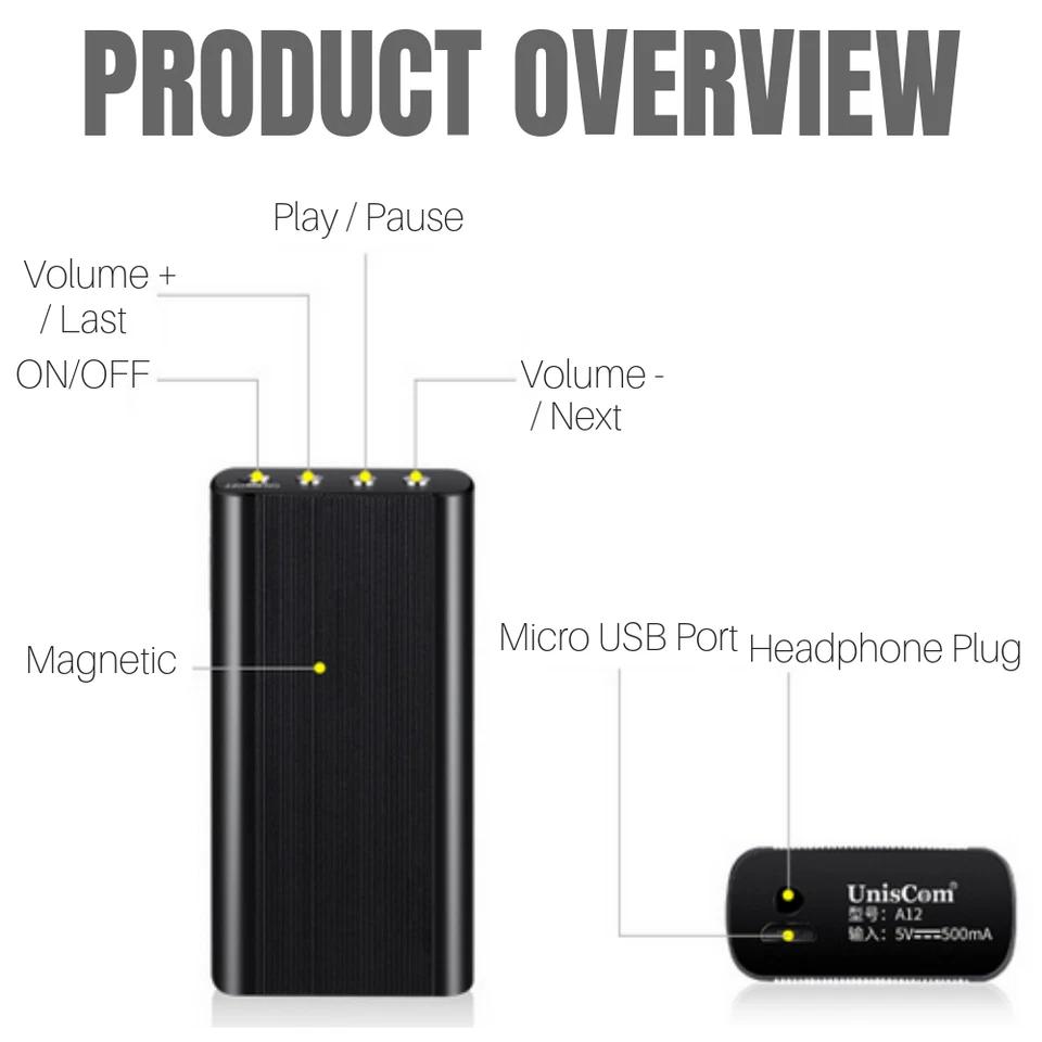 240 Hr Spy Mini MP3 Digital Voice Activated Recorder 16GB Audio Recording Device - Image 2 of 4