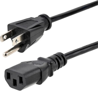 Amazon Basics Computer Power Cord, Black 6ft / 1.8m