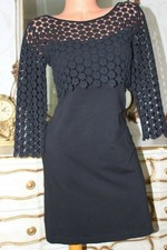 GREAT PLAINS Black Elasticated Cotton Blend Ladies Dress Size S