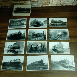 Vintage schwarz & weiß Lok Dampflok Zug Bilder Fotos x100 T76