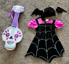 Disney Vampirina Vampire Toddler Costume Dress w/ Headband Guitar 3T-4T
