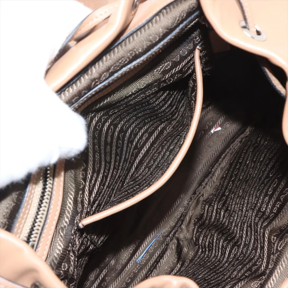 Prada Leather Backpack Brown B2811L thumbnail 8