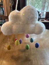 Pottery Barn Kids Felted Cloud Raindrops Ceiling Baby Crib Mobile
