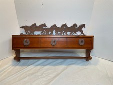 Vintage Towel Holder Shelf Wood Wall Primitive Decor 26.5"