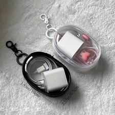 Portable Mini Transparent Storage Bag with Zipper, Headphone and Charger Case