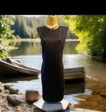 Lipsy Size 16 Black High Neck Sleeveless Knee Length Dress Bodycon