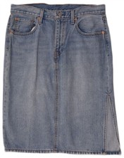 Levi's Damen Jeansrock W32 Large blau Baumwolle GU01