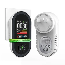 MOES Carbon Monoxide & Natural Gas Detector Plug in CO/GAS/TEMP/RH Monitor Alarm