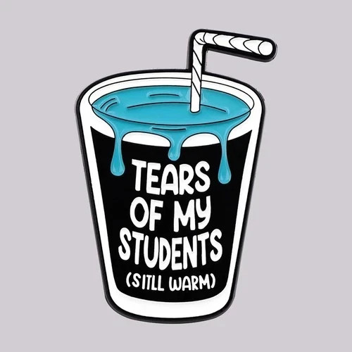 Students Tears Enamel Pin Brooch Lapel Badge Backpack Clothing Funny Jewelry Gif