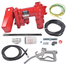 NEW-20 GPM High Flow Fuel Transfer Pump 12V DC with Manual Nozzle for Gas Diesel