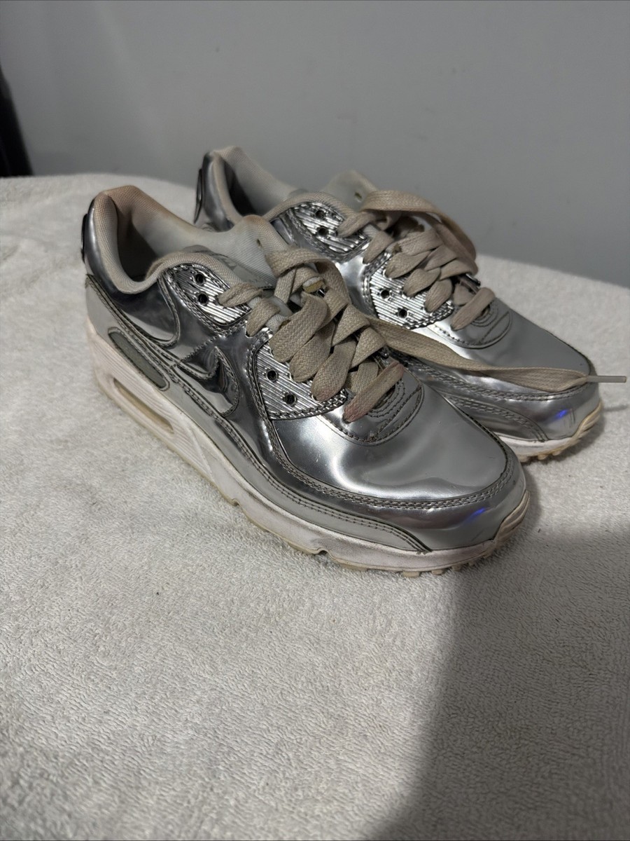 Nike Air Max 90 Metallic Pack - Chrome Women's Size 7.5 - CQ6639