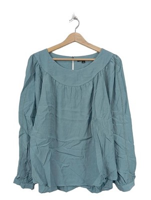 COMMA Langarm-Bluse Damen Bluse Gr. DE 40 blau Casual-Look