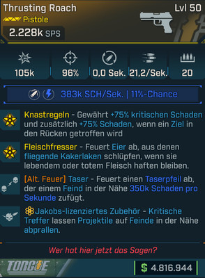 (PC,Xbox,PS) Borderlands 4 - Modded Thrusting Roach 2,2 M DPS
