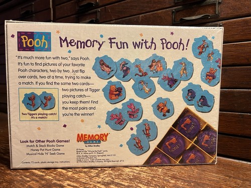 New Vintage Winnie the Pooh Memory Game Milton Bradley Matching Game Sealed 1996 - Picture 2 of 6