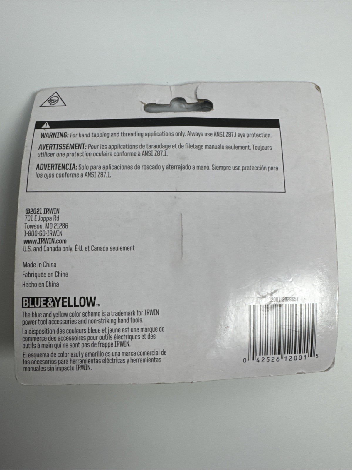 Irwin/Hanson 12001 Tap Wrench T-Handle for tap sizes #0-1/4"  NEW