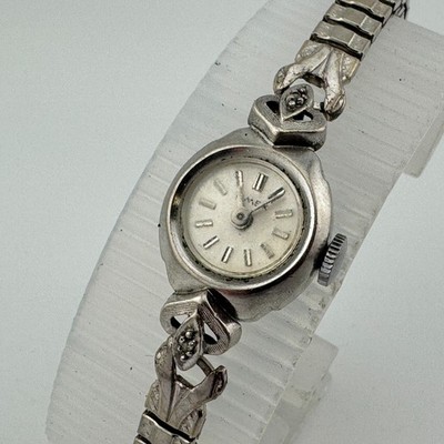 VTG Timex Hand-Winding Cocktail Watch Women Genuine Diamonds