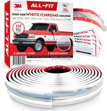 All-Fit Automotive Replacement Old Style Body Side Molding (2") – OEM White 