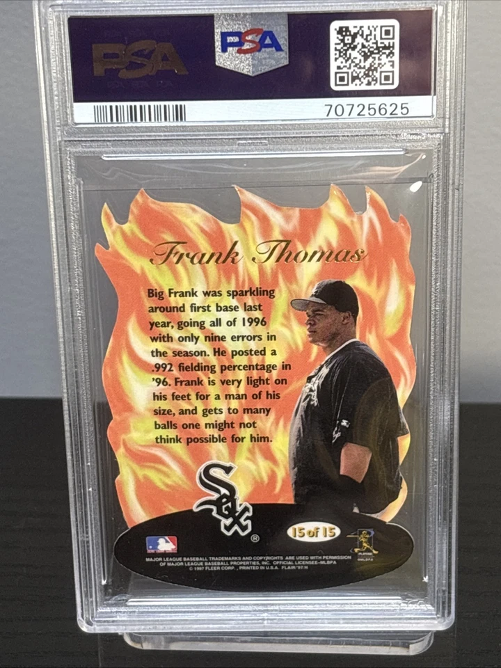 Guantes Flair Showcase Hot 1997 Frank Thomas White Sox #15 PSA 9 Foto 2 de 2