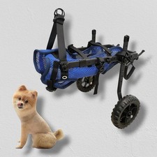 LIU LIU Adjustable Dog Wheelchair For Back Legs Pet Wheelchair Blue - Size S