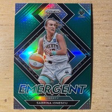 2022 Panini Prizm WNBA Sabrina Ionescu #4 Emergent Green Prizm New York Liberty