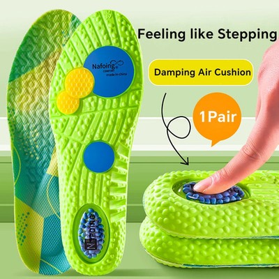 Sport Shock Absorption Insoles Green EVA Air Cushion Breathable Arch Support Ort