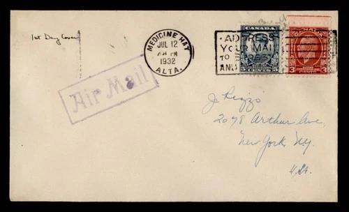 DR WHO 1932 CANADA FDC OTTAWA CONFERENCE COMBO MEDICINE HAT ALTA M76512