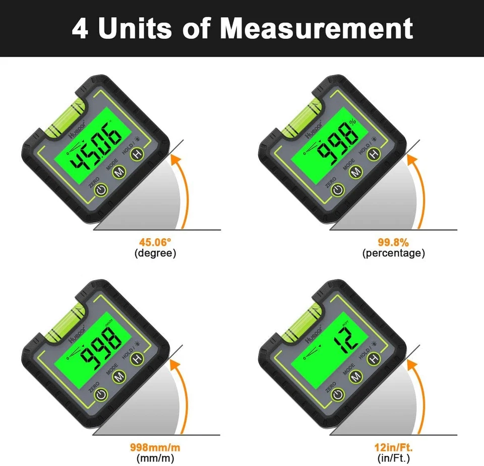 HUEPAR Magnetic Digital Level Angle Finder Protractor Inclinometer Bevel Gauge - image 2 of 4