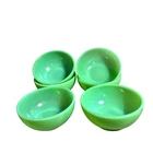 Vintage Fire King Jadeite Skokie Green Milk Glass Bowl 17 Set of 6 USA Marked 5"