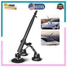 Triple Suction Cup Car Mount for Insta360 X5 X4 GoPro Hero 11 10 9 8 7 with Pole