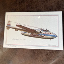 Roy Anderson Art Airplane Jet Postcard Fairchild Packet Flying Mail Car United