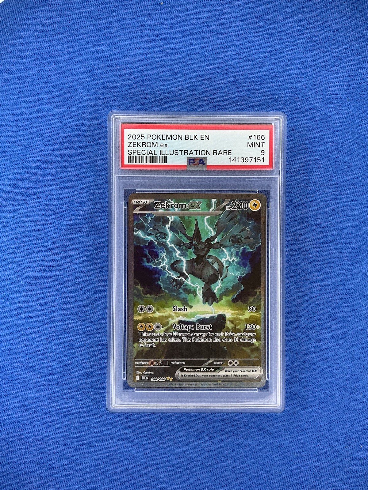 2025 POKEMON BLK EN-BLACK BOLT SPECIAL ILLUSTRATION RARE #166 ZEKROM EX PSA 9