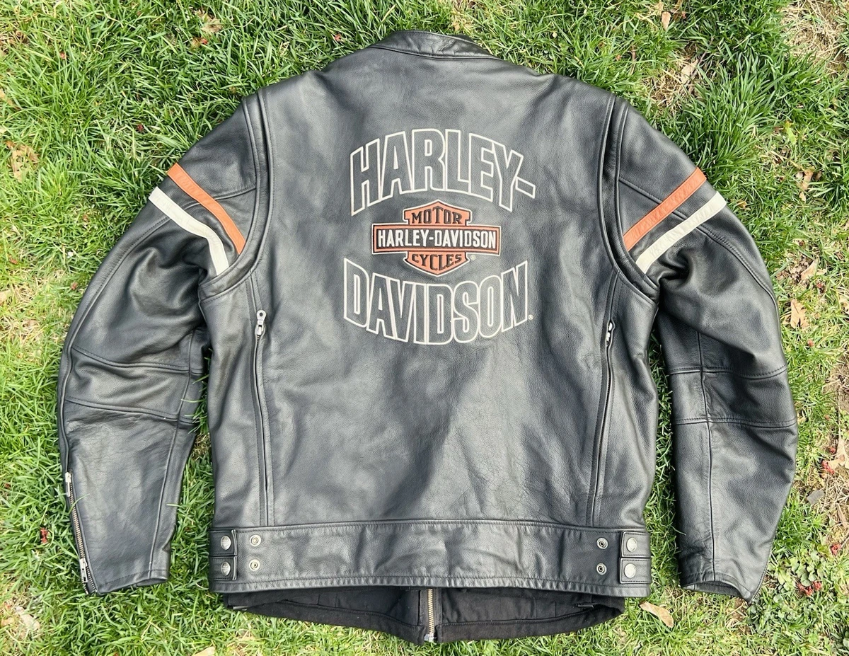 Vintage Harley Davidson Men's ENTHUSIAST Leather Motorcycle Jacket