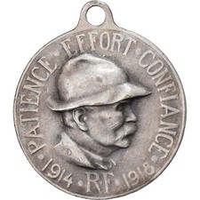 France, Médaille, Georges Clemenceau, 1914-1918, Bronze argenté, TTB+