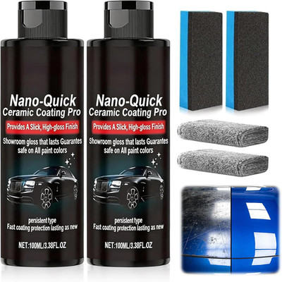 2 PCS Quick Effect Coating Agent, Nano-Quick Ceramic Coating Pro, Revolutionary