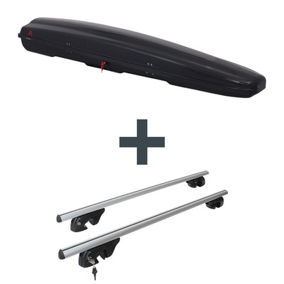 Dachbox G3 Arjes 280 + Dachträger Menabo Sherman für Chrysler Voyager V Typ RT