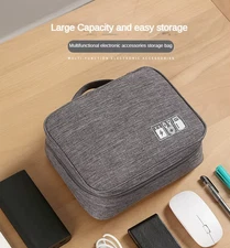 Waterproof Cable Organizer Bag Portable Travel Electronic Storage Case