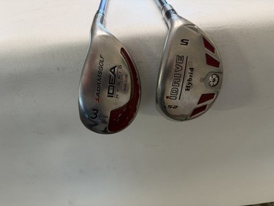 Adams Idea a2 OS and IDRIVE HYBRID CLUBS. 3 And 5  RH GOOD GRIPS